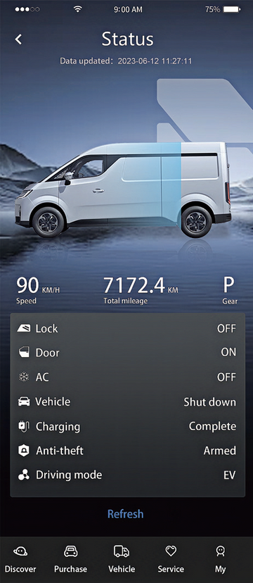 MAGICWAY mobile app fleet screen